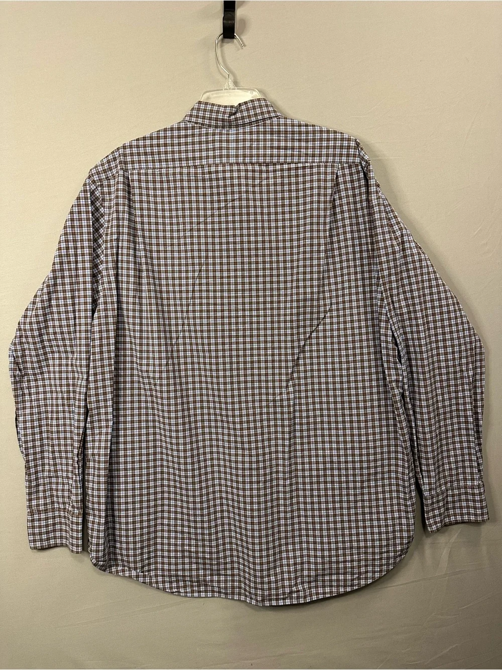Polo by Ralph Lauren Brown and White Check Plaid Button Front Shirt